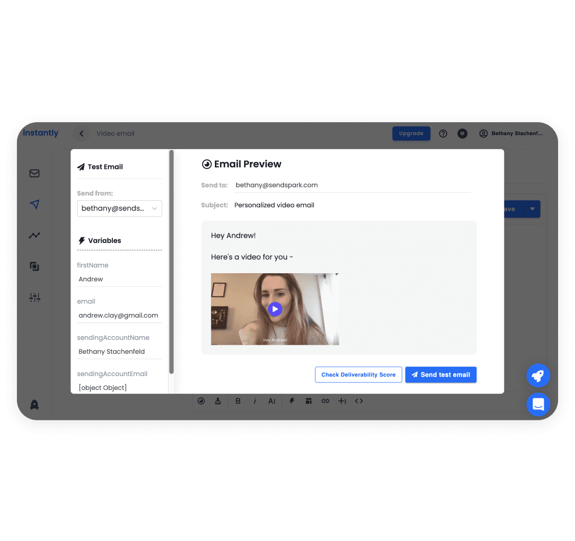 Sendspark Instantly Integration Personalize Videos at Scale